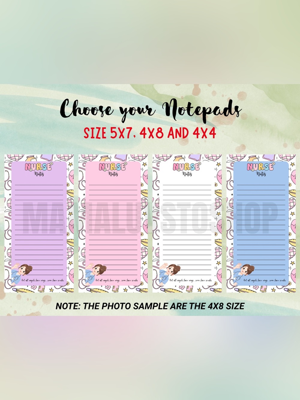 NURSE NOTEPAD SET, Healthcare notepad